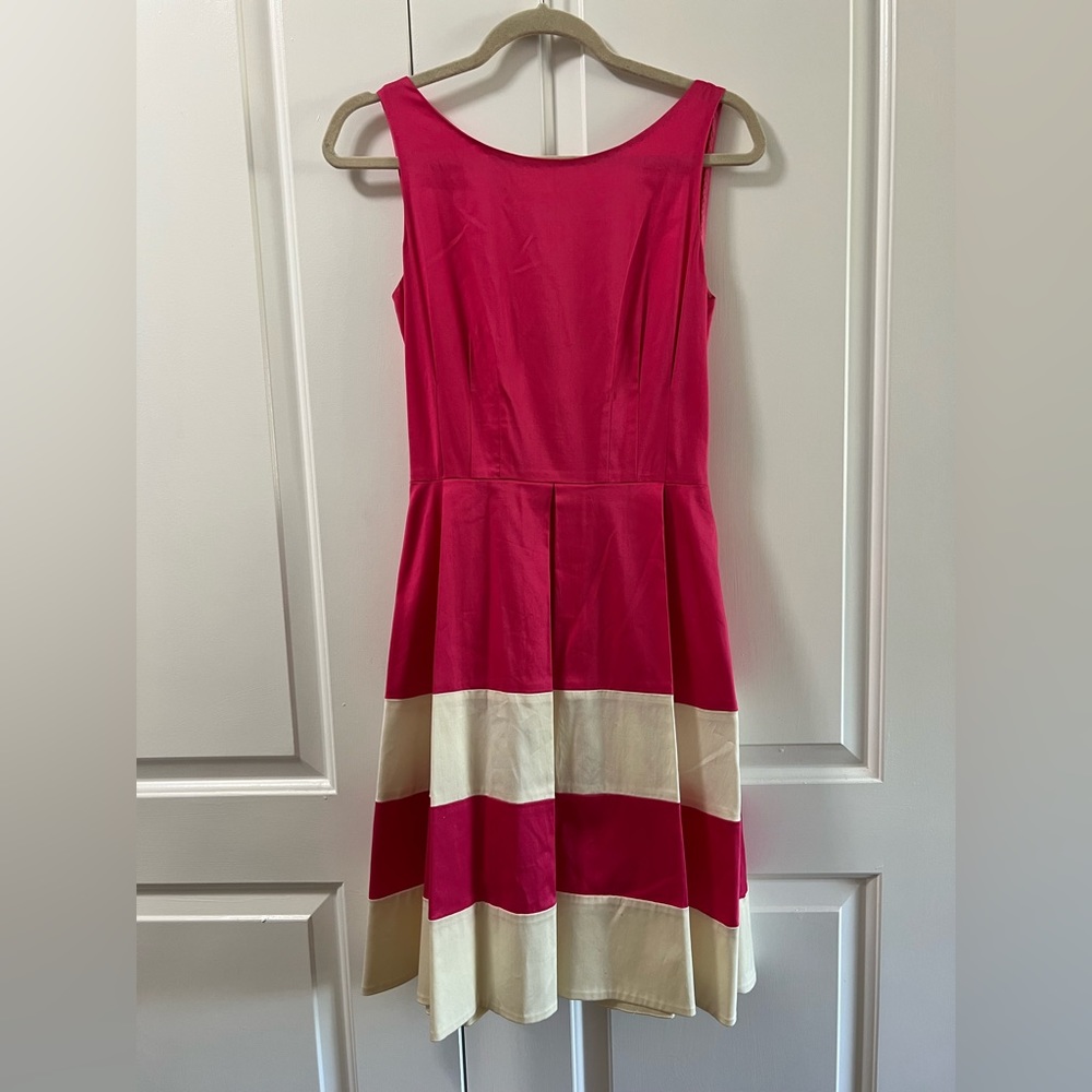 Kate Spade pink striped fit and flare dress, size 2